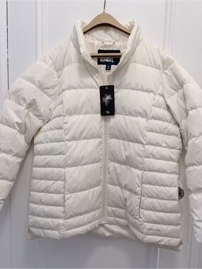 Lands' End Quilted Lightweight Puffer Jacket - Winter White NWT